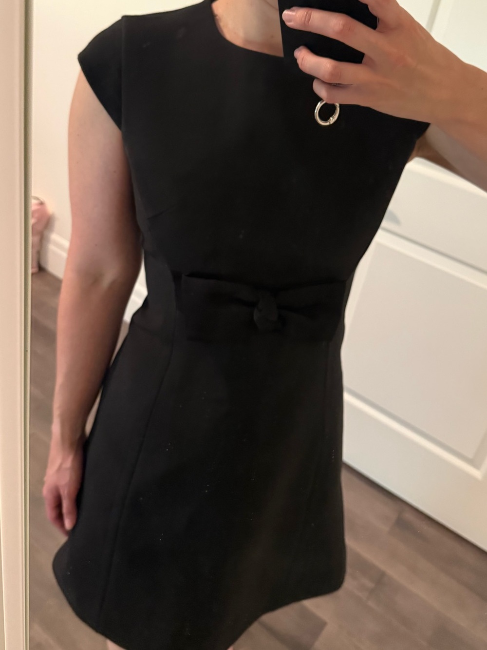 Kate Spade Classic Black Bow-Accent Sleeveless A-Line Dress - Picture 3 of 11